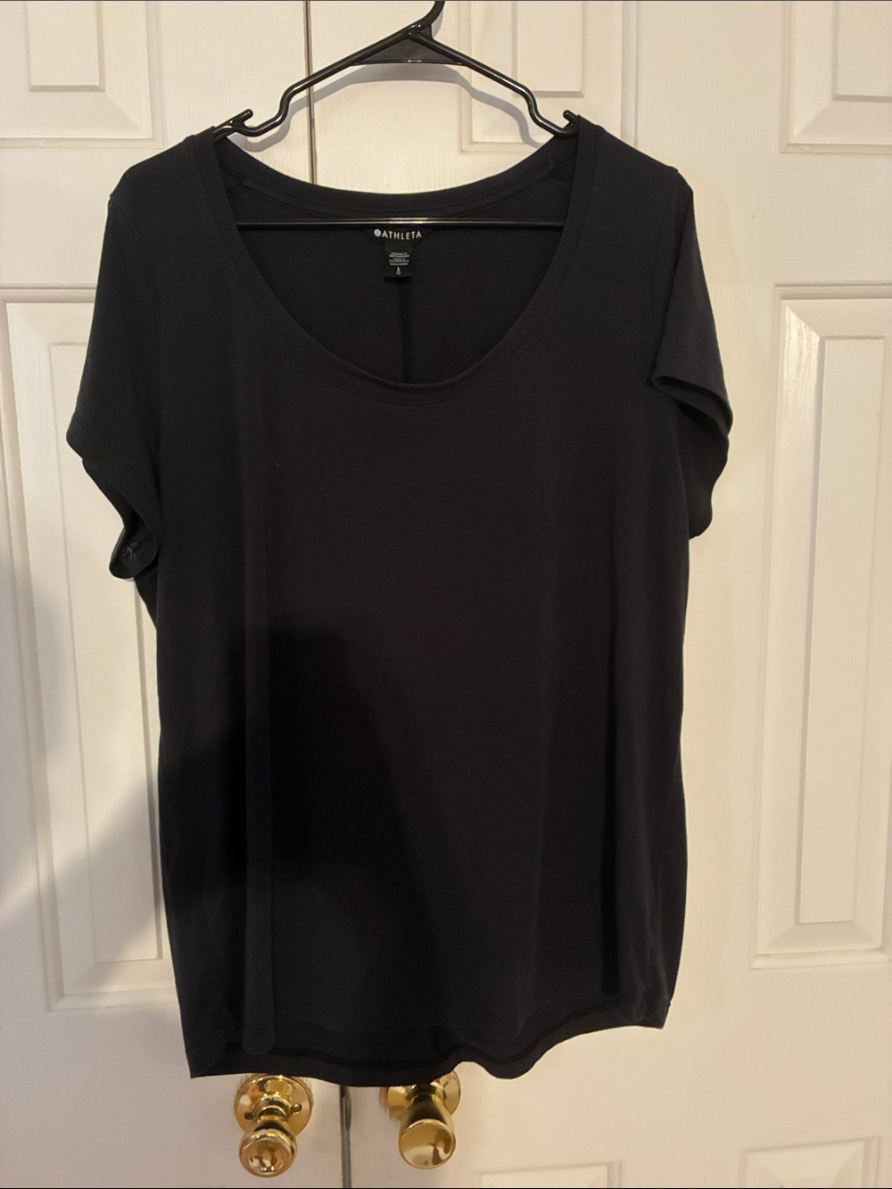 Athleta Black Scoop Neck Short Sleeve Tee - Lightweight Everyday Top